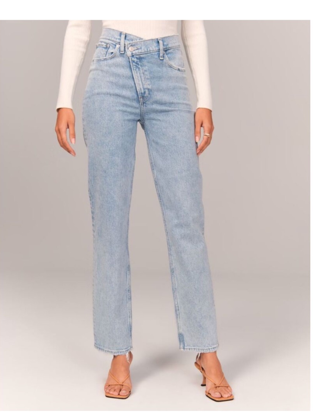 Abercrombie & Fitch Light Blue Straight Leg Jeans Crossover